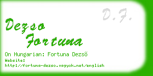 dezso fortuna business card